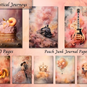 Peach Season Junk Journal Kit, Ephemera, Printable Journal Paper, Peaches, GingerJournals, Garden Junk Journal, Digital Download