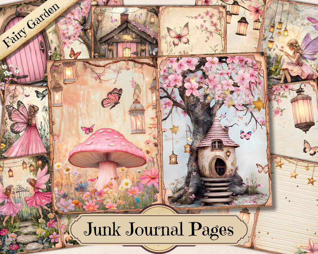 Fairy Garden Junk Journal Pages, Vintage Fairy Ephemera Printable ...