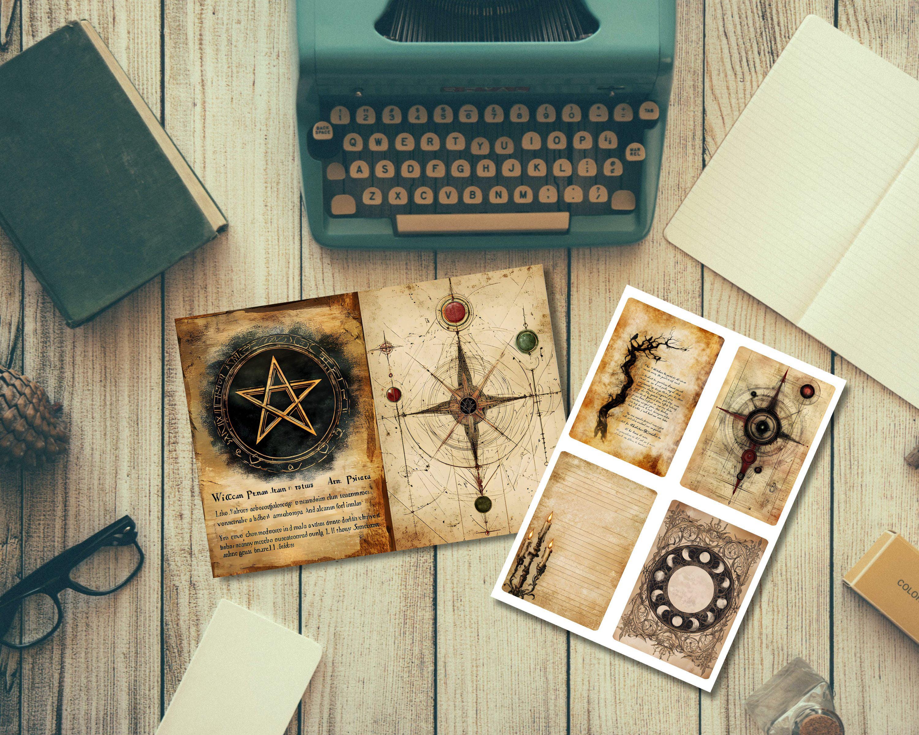 Neutral Celestial Junk Journal Kit, Grimoire Printable Pages, Beige ...