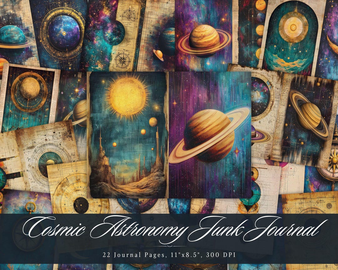 Space Journal Paper Cosmic Astronomy Junk Journal Paper | Space Galaxy Ephemera Set ...