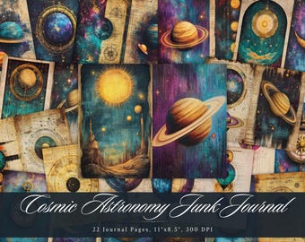 Cosmic Astronomy Junk Journal Paper | Space Galaxy Ephemera Set (Digital Download)
