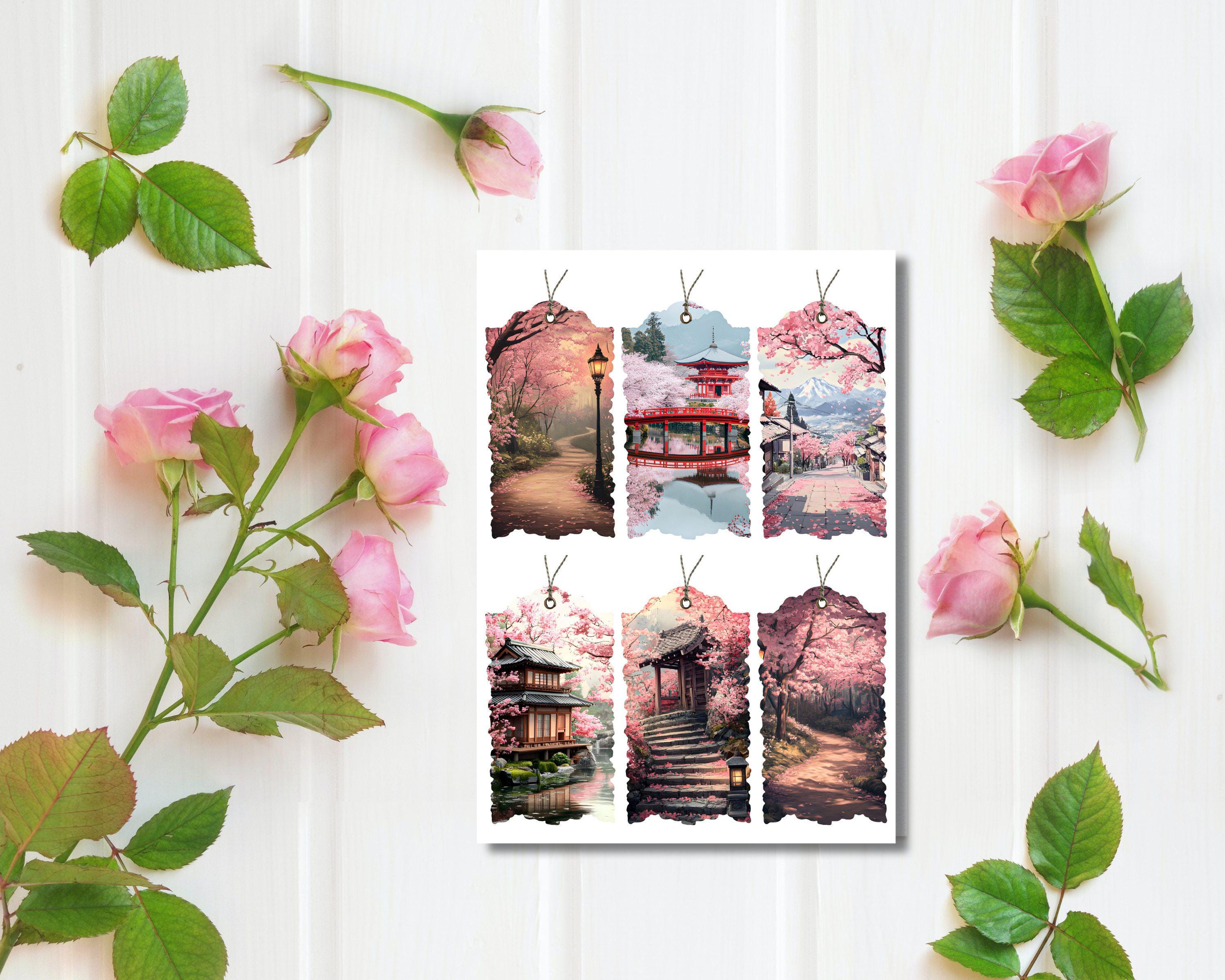 Japan Junk Journal Paper, Japanese Cherry Blossom Printable