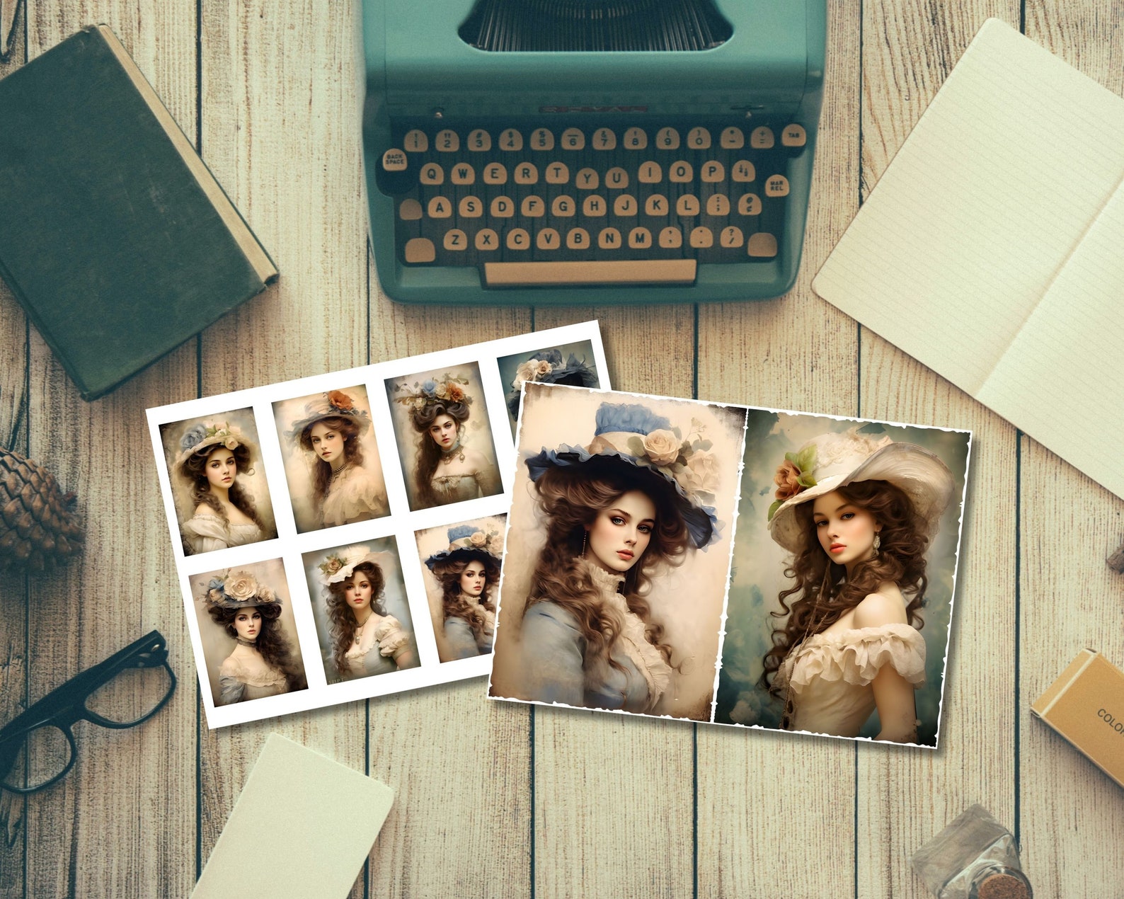 Vintage Victorian Lady Junk Journal Kit, Antique Retro Women Ephemera ...