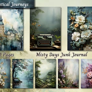 Floral Junk Journal Vintage Pages, Botanical Journal Kit, Printable Flowers Collage Sheets, Decoupage Paper, Spring Digital Art Pack