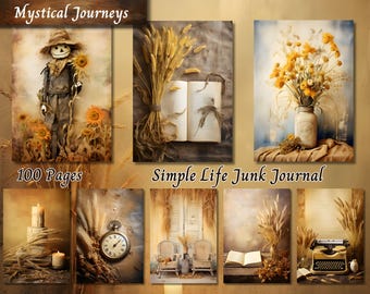 Paquete vintage de páginas de granja campestre, efímeros de granja para amantes de los diarios de estilo rústico, papeles digitales para diarios creativos, para scrapbooking