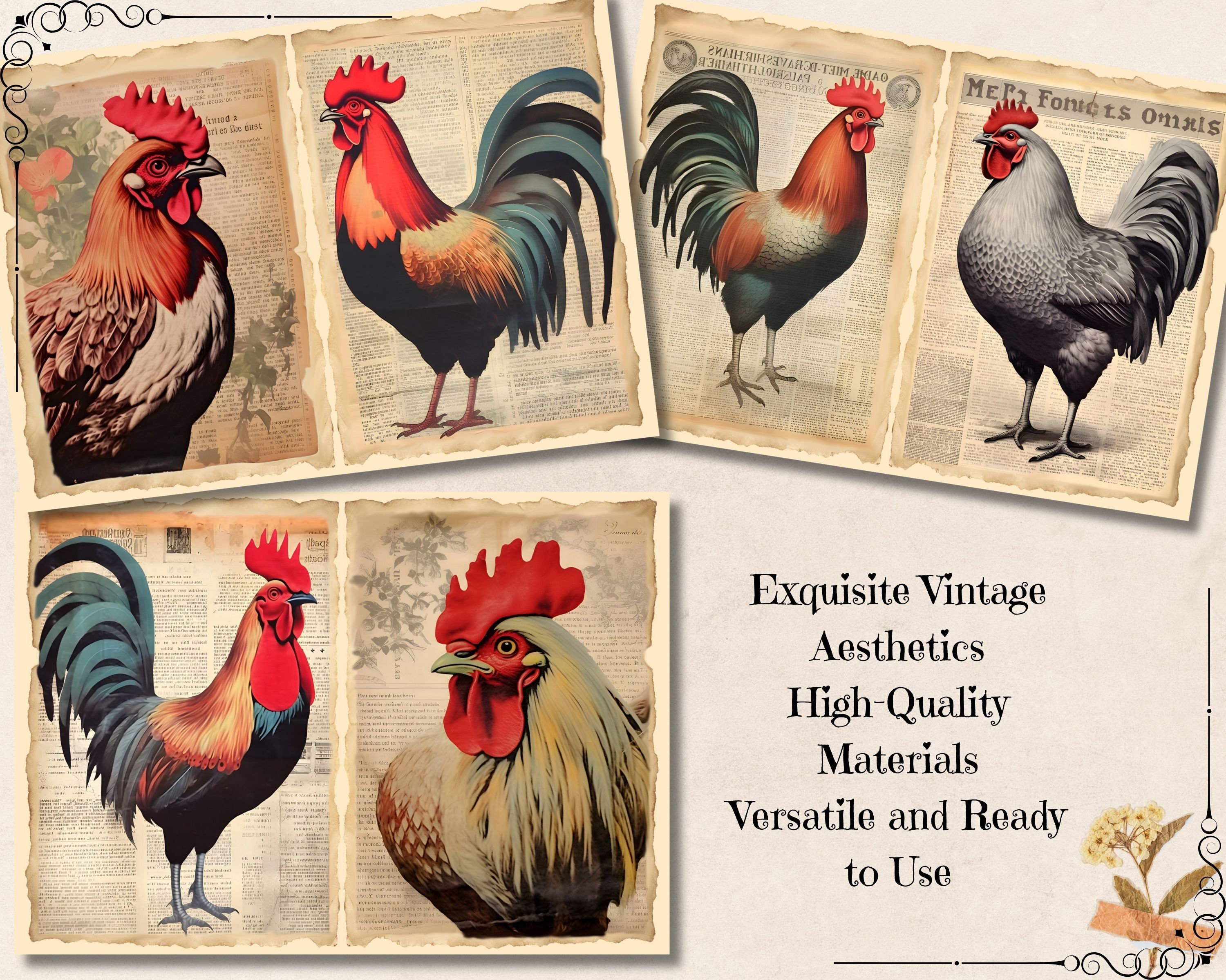 Free Printable Digital Images 1920 S Roosters