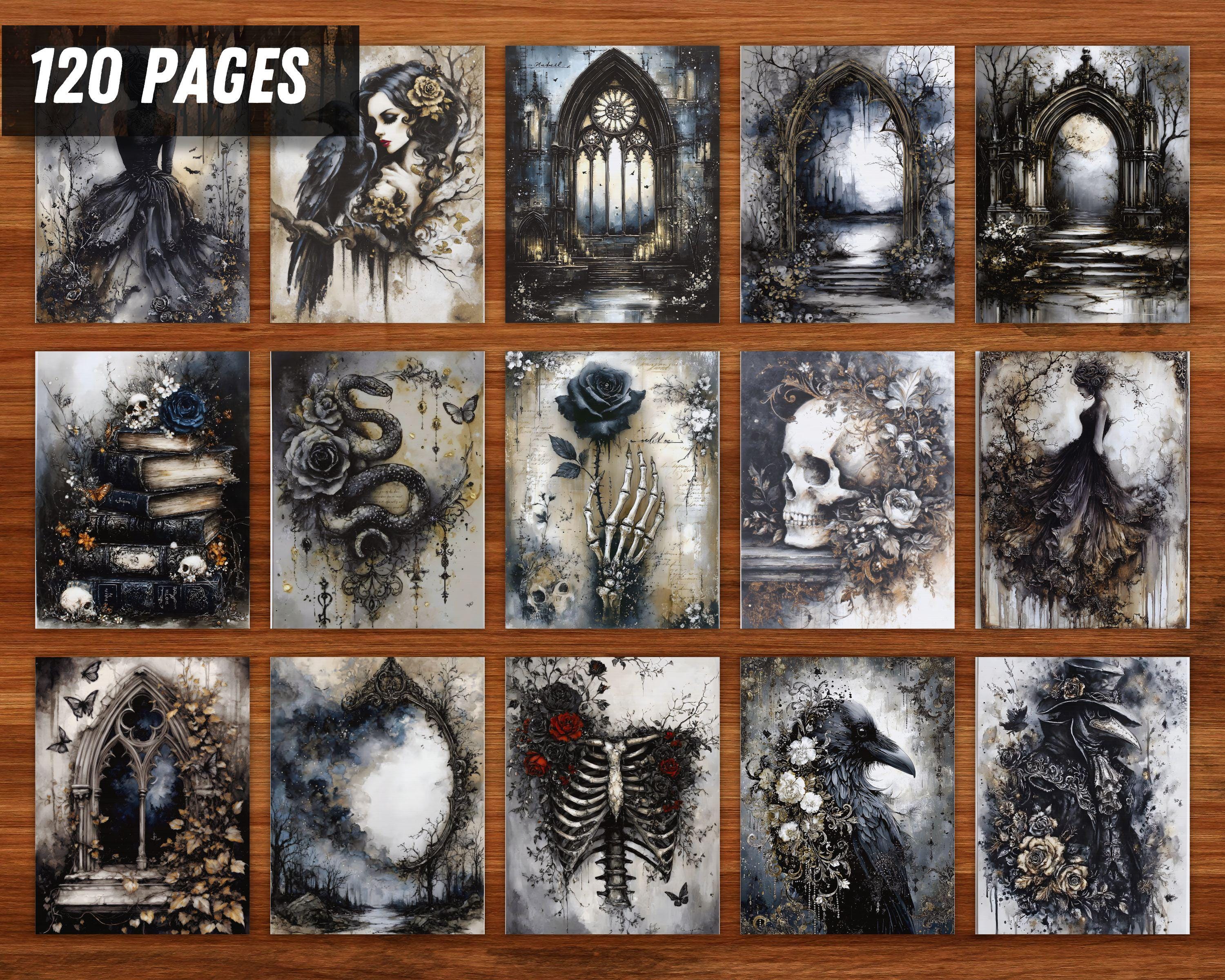 Gothic Junk Journal Kit Printable, Vintage Ephemera Bundle, 100 Junk ...