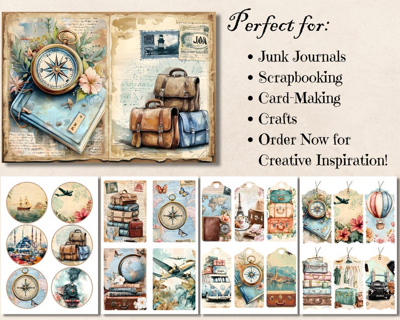 Retro travel paper
Vintage travel paper
Retro travel stickers
Vintage travel stickers
Retro travel washi tape
Vintage travel washi tape
Retro travel ephemera collage
Vintage travel ephemera collage