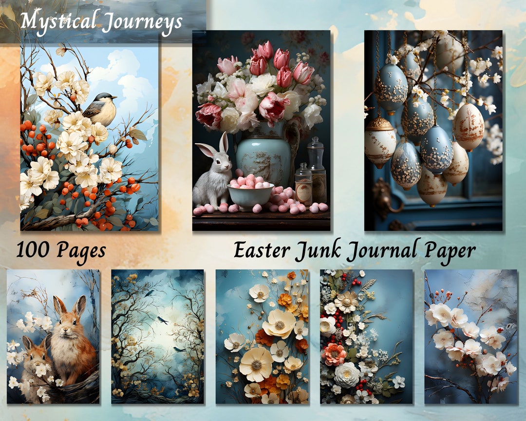 Easter Junk Journal Paper Kit, Printable Shabby Chic, Journaling ...