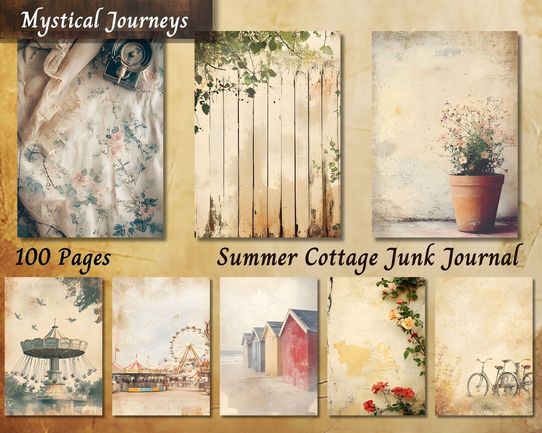 Summer Cottage Junk Journal Paper, Vintage Floral Spring Printable ...