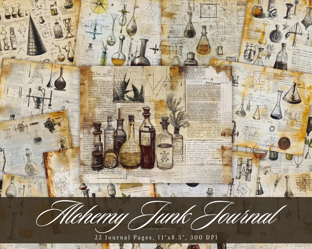 Alchemy Junk Journal Pages, Vintage Potion Printable Ephemera ...