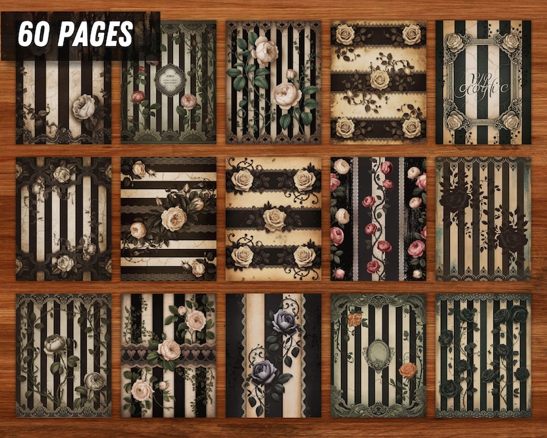 Gothic Scrapbook Paper Pack | 60 Dark Academia Paper Pages Junk Journal ...