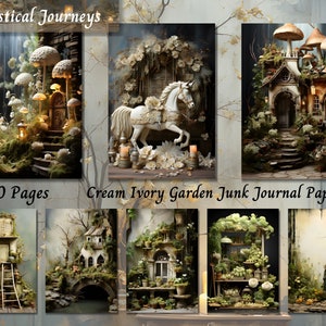 Ivory and Cream Junk Journal Pages and Journaling Card Kit. Scrapbook Card Making Papercraft. Digital Download. Instant Download.