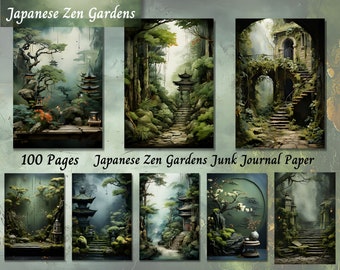 Zen Garden Junk Journal Pages, Japanese Style Printable Ephemera, Nature Scrapbook Paper Pack, Calming Journal Kit