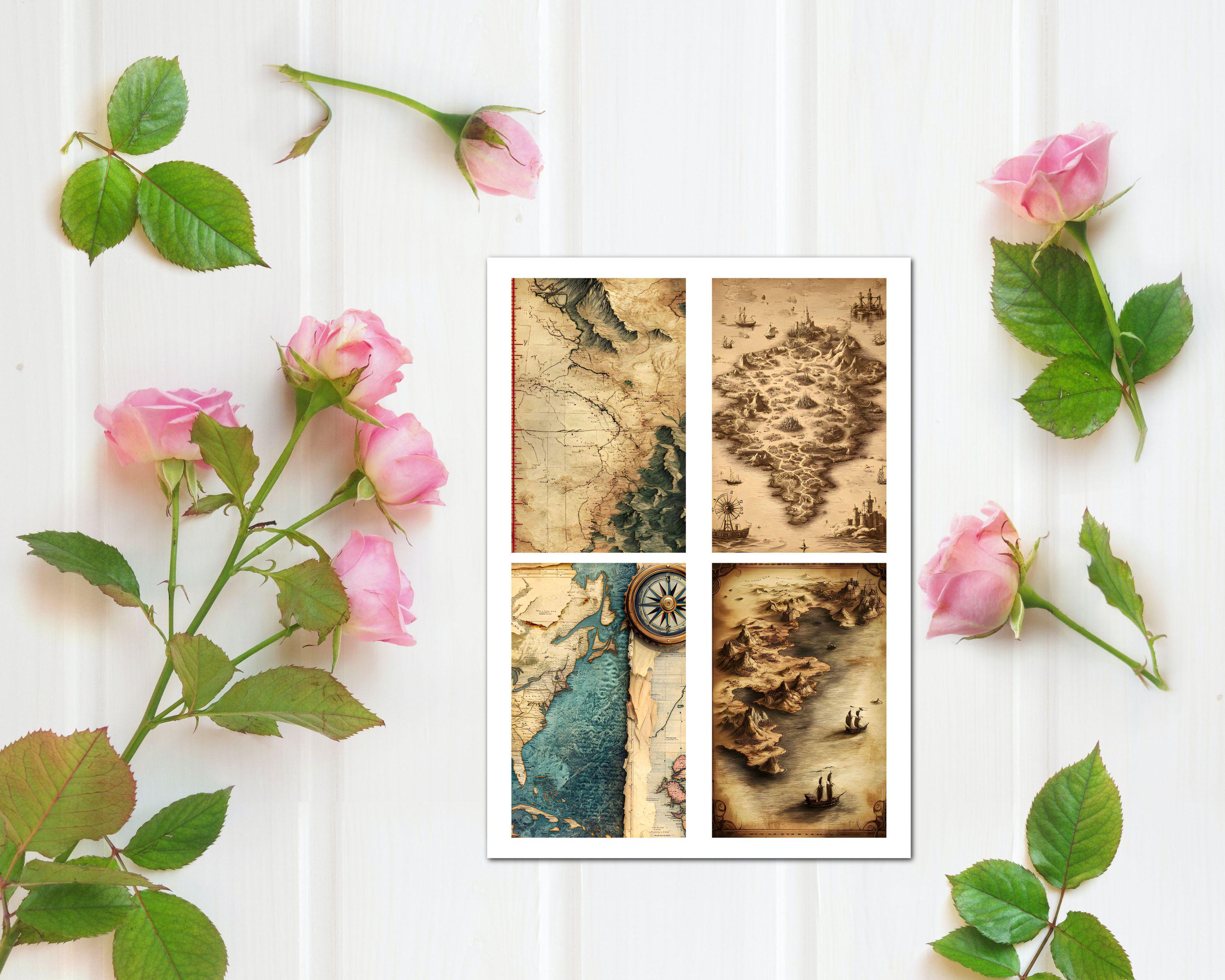 Vintage Maps Junk Journal Pages, Aged World Map Printable Ephemera, Old ...