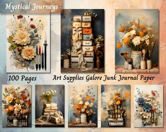 Art Journal Kit Printable Pages | Painting & Artist Junk Journal Ephemera | Digital Scrapbook Supply for Creative Projects