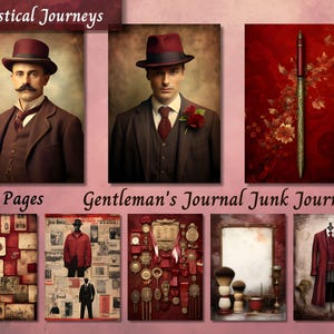 Gentleman's Junk Journal Paper, Vintage Men Printable Ephemera, Watercolor Old Aged Scrapbook Collage Sheet, Background Mixed Media ATC Page