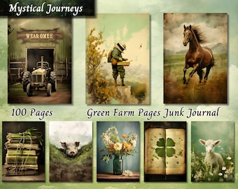 Farmhouse Junk Journal Kit, Vintage Cottagecore Ephemera Pages, Rustic Scrapbook Paper Printable, Digital Files, for Scrapbooking