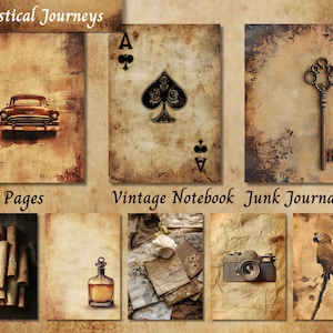 Vintage notebook ongewenste dagboekpapier, verouderde oude fotoboekpagina afdrukbare ephemera, beige schrijven scrapbooking collageblad, achtergrond Mixed Media