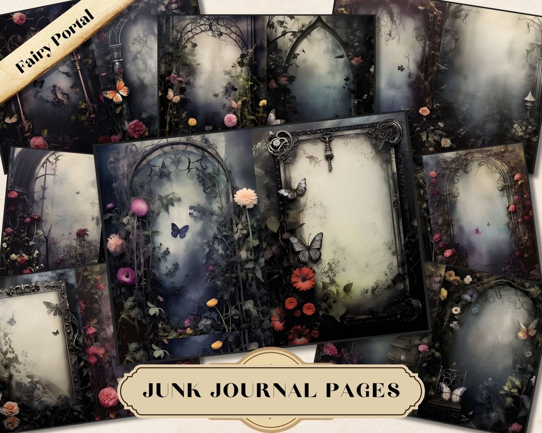 Gothic Garden Junk Journal Kit Pages, Watercolor Printable Shabby Chic ...