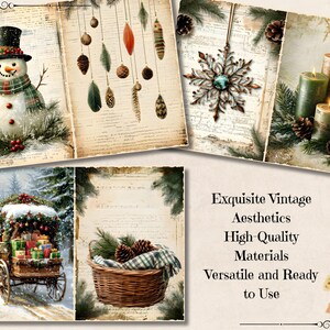 Rustic Christmas Junk Journal Page, Vintage Winter Holiday Printable ...