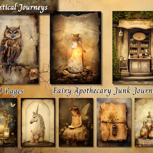 Magic Potion Junk Journal Kit, Printable Fairy Apothecary Pages, Botanical Grimoire Paper, Mystical Ephemera for Scrapbooking, Digital