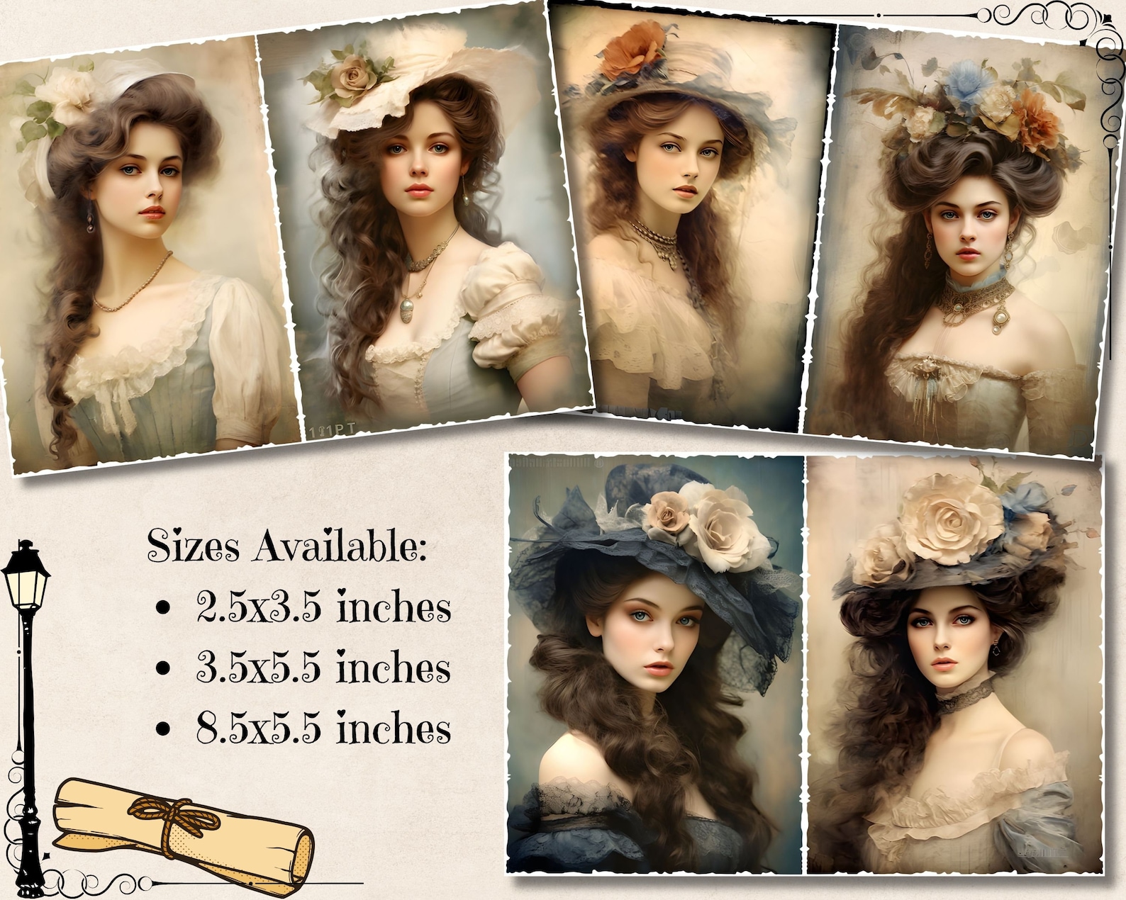 Vintage Victorian Lady Junk Journal Kit, Antique Retro Women Ephemera ...