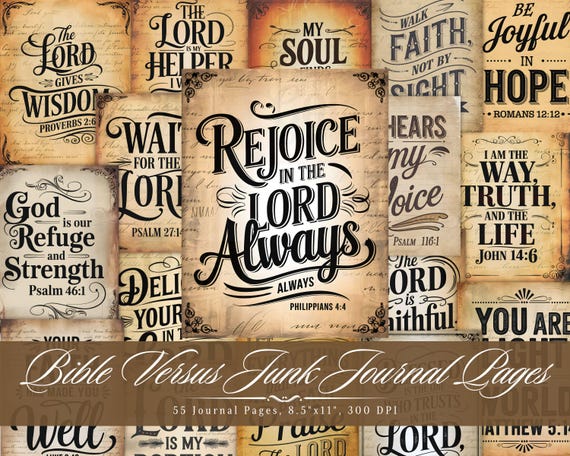 Christian Bible Verses Printable | Junk Journal Ephemera | Healing Prayer Cards | Instant Digital Download JPG, PDF | Commercial Use