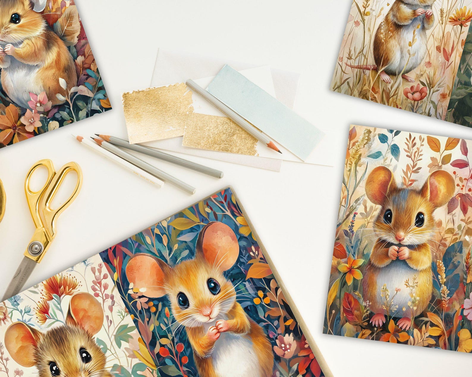Rodent Collage Mouse Junk Journal Paper, Mice Printable Ephemera Pages, Rat Rodent ...