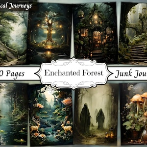 Enchanted Forest Fairy Digital Papers, Junk Journal Pages, Fantasy Ephemera, Instant Download, Printable Scrapbooking, Commercial Use