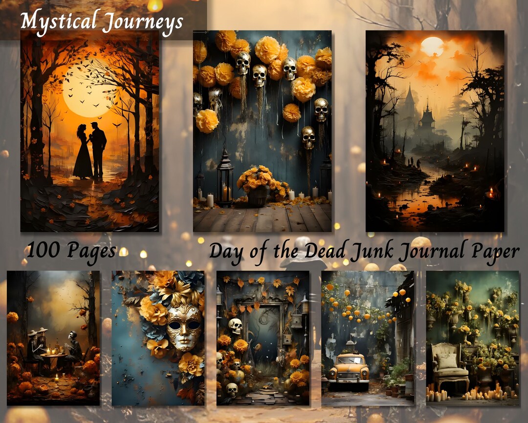 Day of the Dead Digital Junk Journal Kit | Printable Pages and Cards ...