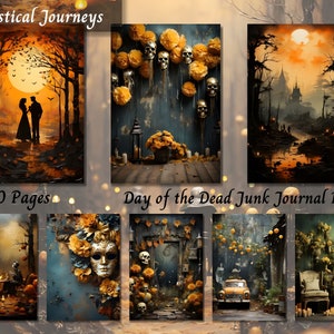 Tag der Toten Junk Journal Papier Kit, Digital Shabby Chic, Handgemachtes Aquarell Journal, Printable Ephemera, Scrapbooking Papier Lieferungen