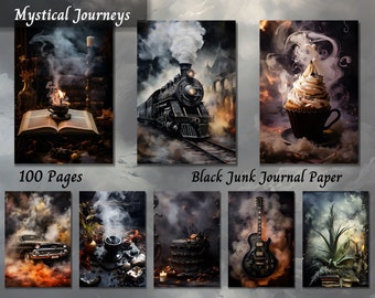 Dark Gothic Junk Journal Pages Kit | Printable Digital Paper Pack for Scrapbooking & Crafting | Instant Download
