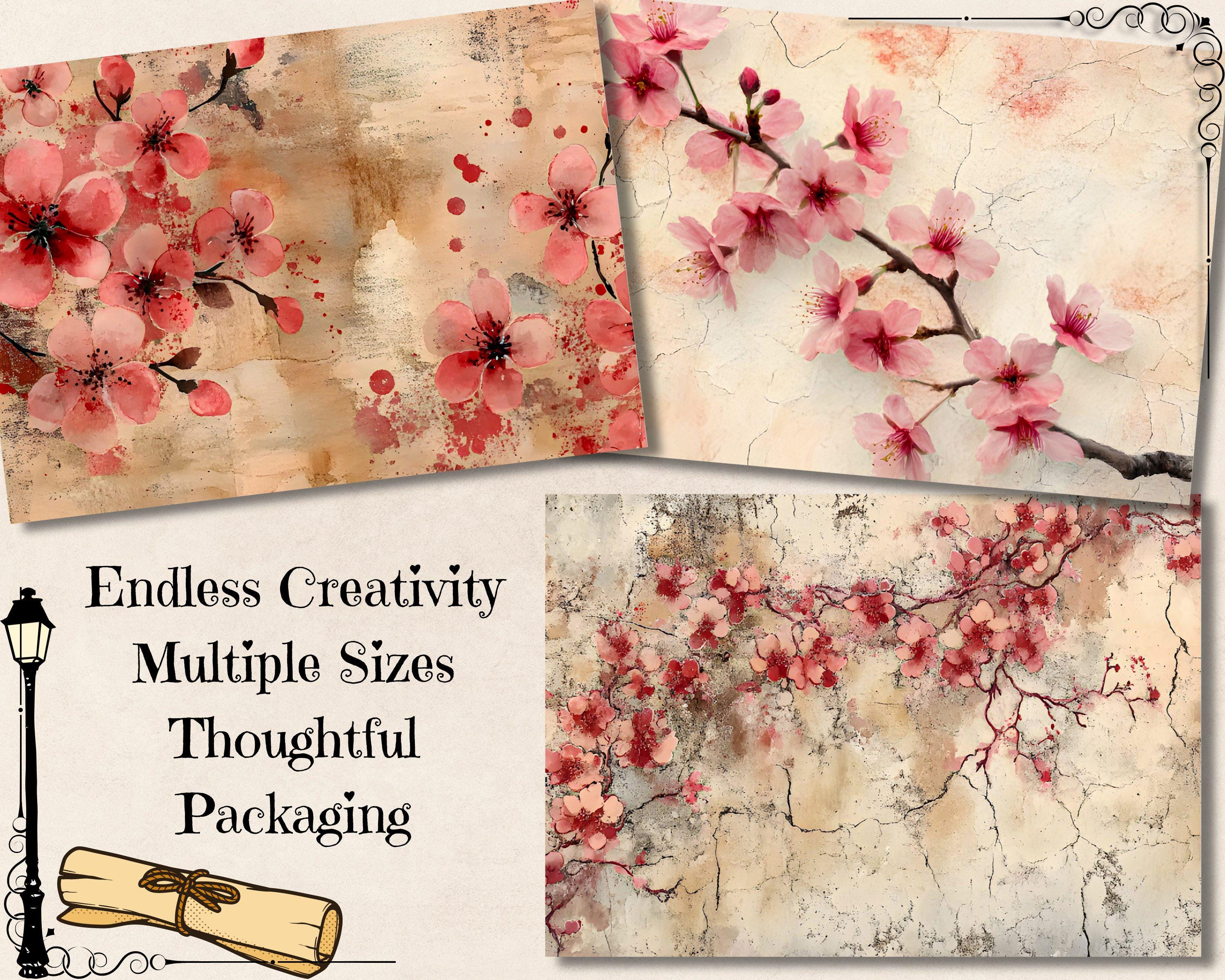 Japan Junk Journal Paper, Japanese Cherry Blossom Printable