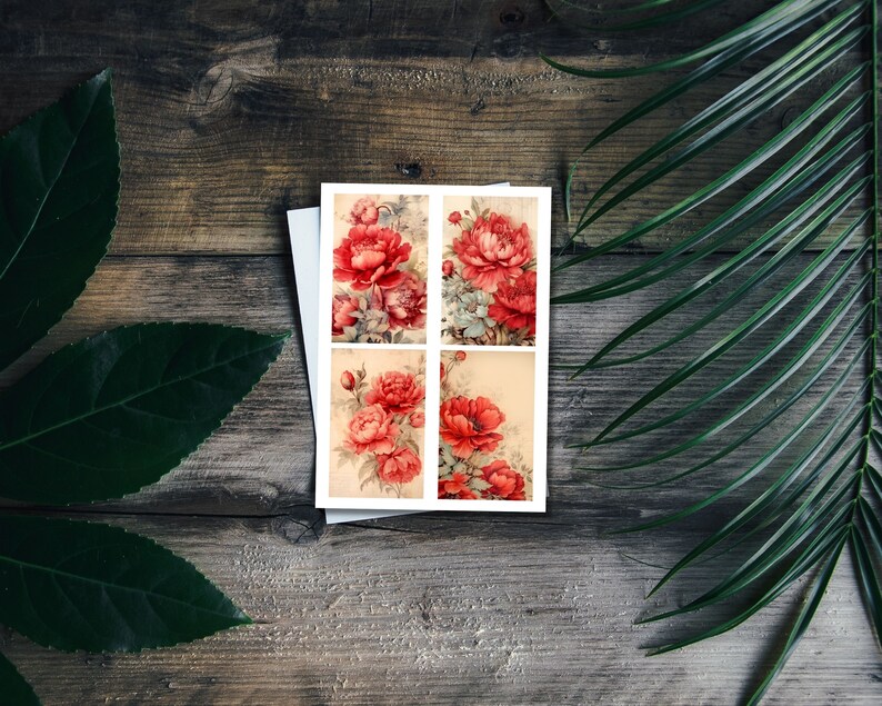 Red peony die cuts
Red peony stencils
Red peony stamps
Red peony ephemera pack
Red peony digital downloads
Red peony printables
Red peony junk journal kit printable
Distress ink red peonies
