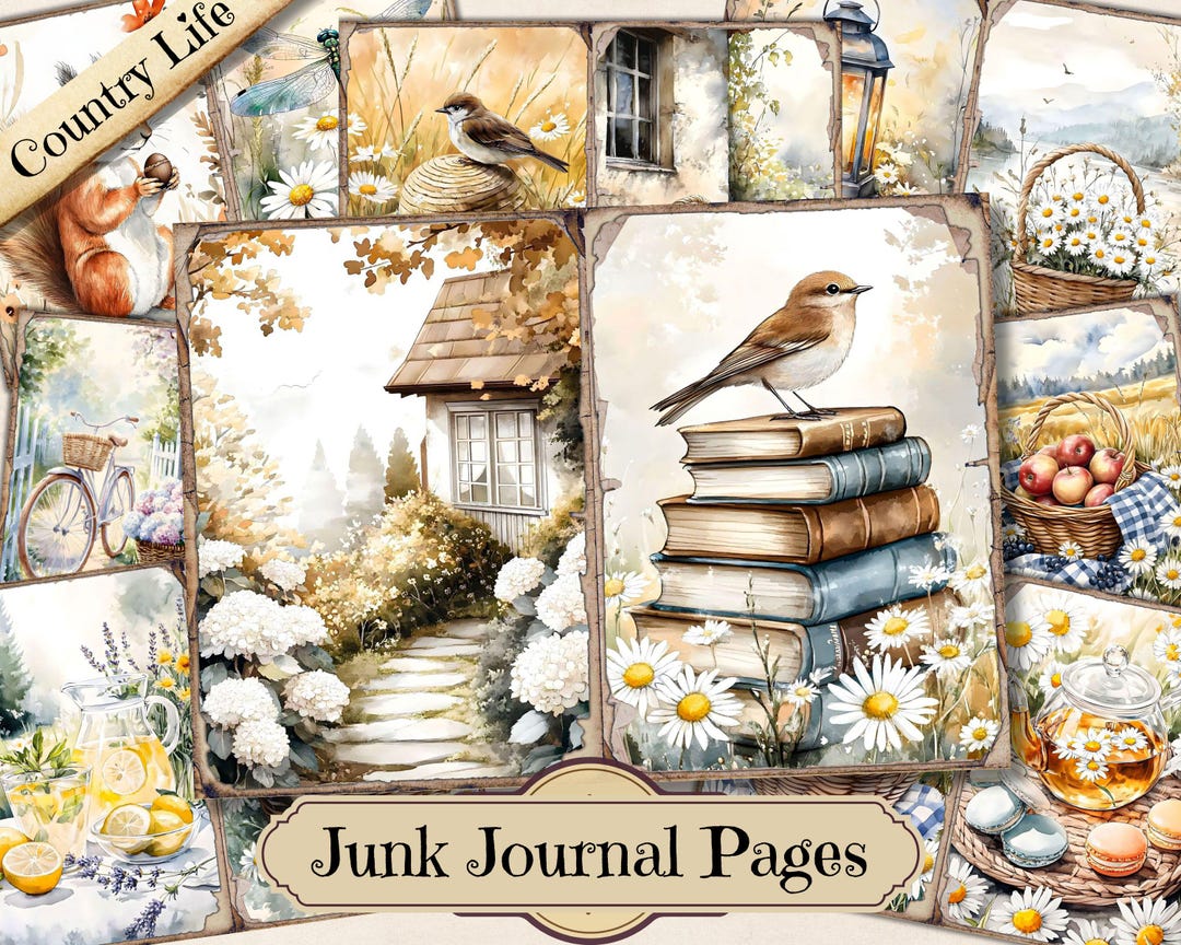Country Life Junk Journal Pages, Rustic Farm Printable Ephemera ...