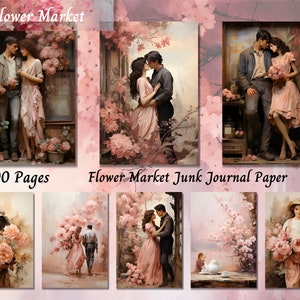 Big Bundle Journaling, Flower Market Junk Journal Paper, Floral Shabby Chic Page, Vintage Printable Ephemera, Scrapbooking Collage Sheet Kit