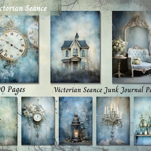 Big Journaling Bundle, Victorian Seance Junk Journal Paper, Vintage Printable Digital Ephemera, Scrapbook Collage Sheet ATC,Mixed Media Page