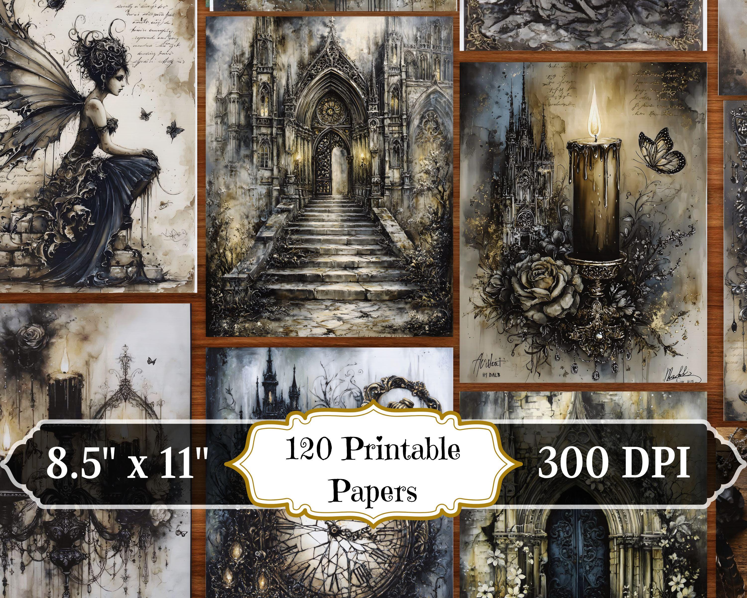Gothic Junk Journal Kit Printable, Vintage Ephemera Bundle, 100 Junk ...
