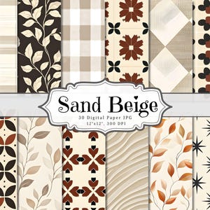 Sand Beige Digital Paper | Boho Junk Journal Printable Pack (Digital Download)