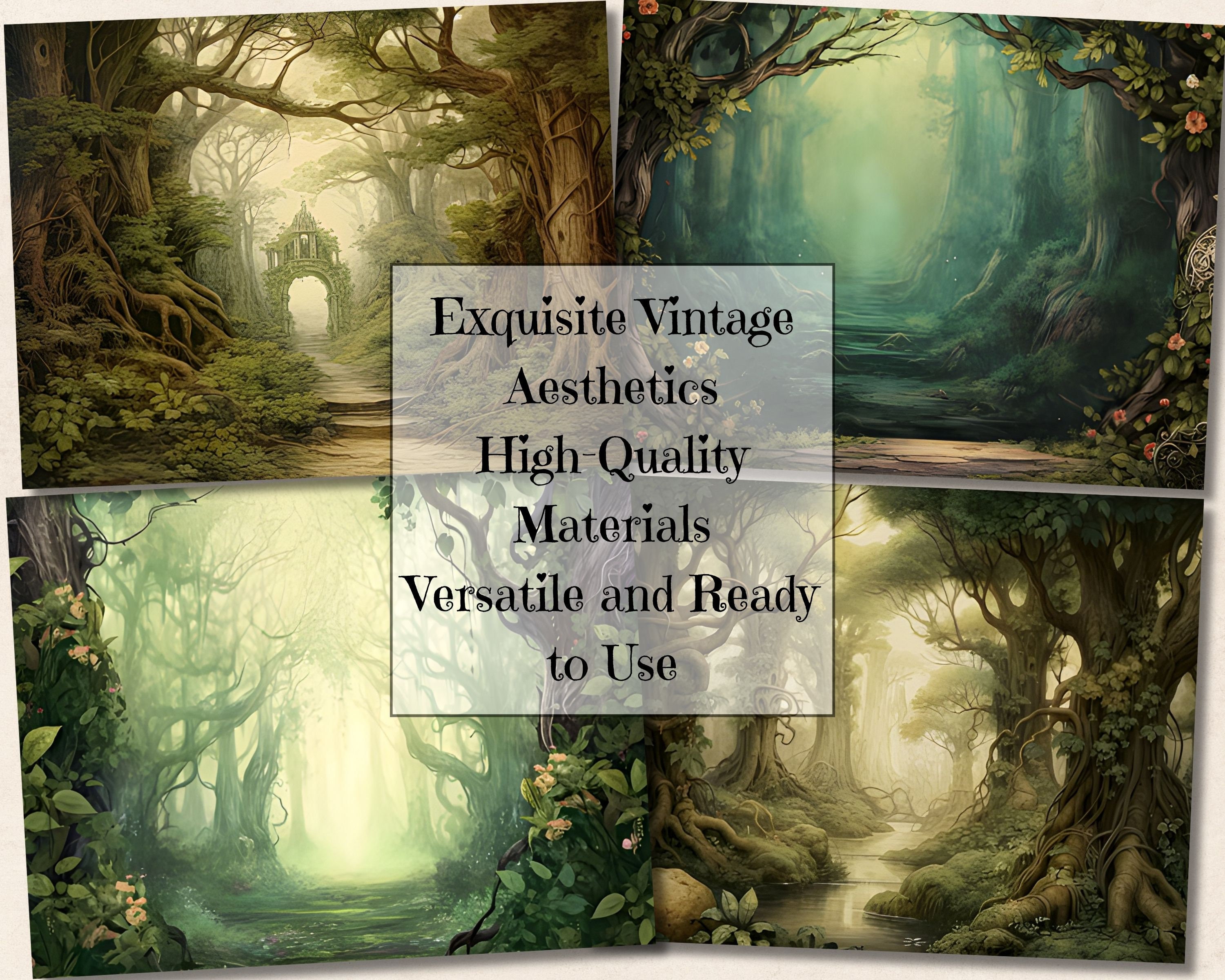 Elven Forest Junk Journal Kit, Vintage Enchanted Forest Printable ...