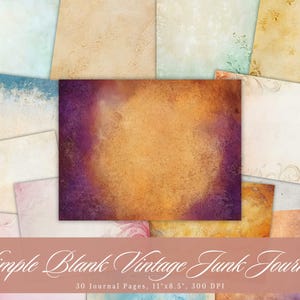 Vintage Junk Journal Papers - 30 Blank Ephemera Pages - Scrapbooking, Decoupage, Collage - Distressed Aesthetic - Instant Download
