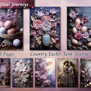 Easter Junk Journal Kit Vintage Spring Ephemera Printable Scrapbook Papers Easter Egg Collage Sheets Digital Download Shabby Chic Pages