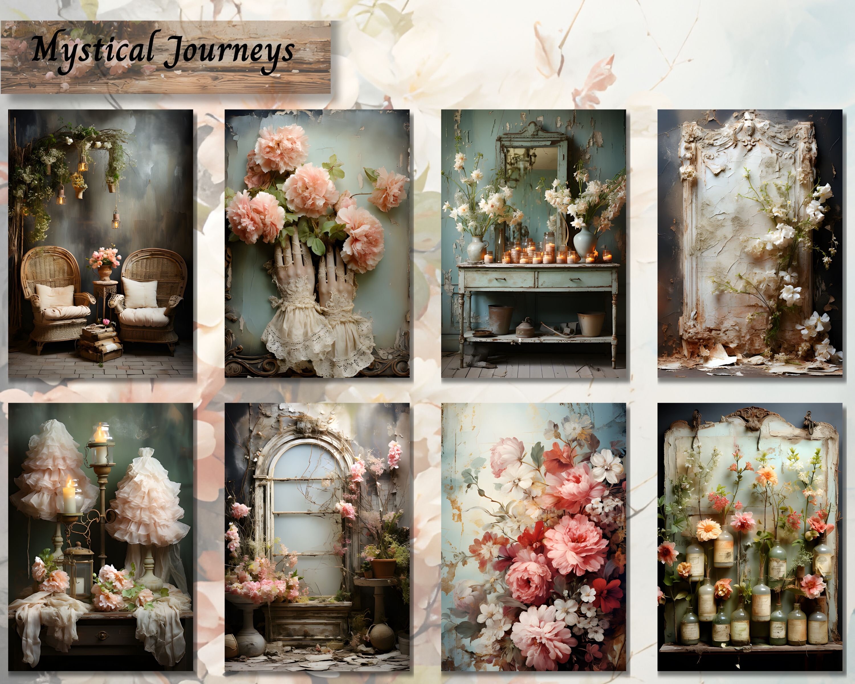 Shabby Chic Junk Journal Kit Paper, Digital Watercolor Junk Journal ...