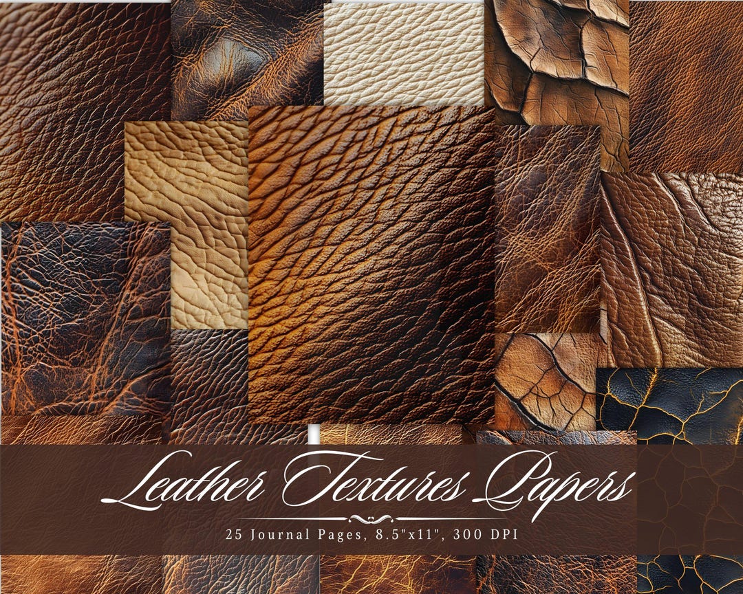 Leather Textures Digital Papers, Seamless Leather Pattern Printable ...