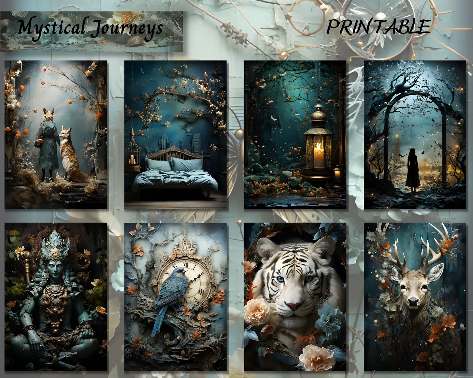 Mythical Creatures Junk Journal Kit, Shabby Chic Fantasy Ephemera ...