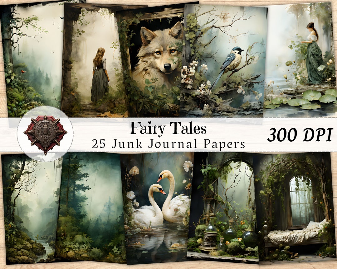 Fairy Tale Junk Journal Pages, Vintage Storybook Ephemera Kit ...