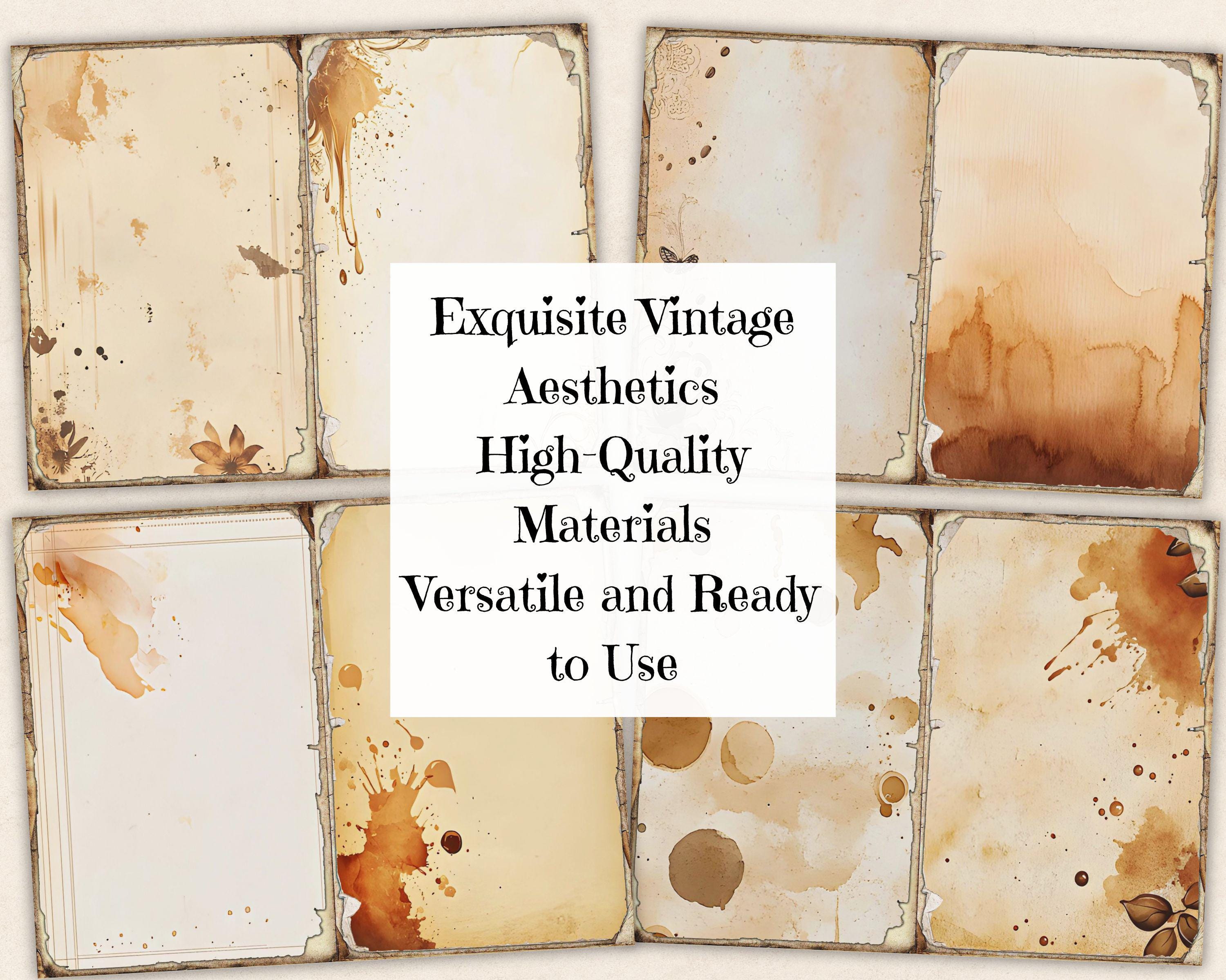 Coffee Dyed Junk Journal Pages, Tea Stained Vintage Ephemera Paper ...