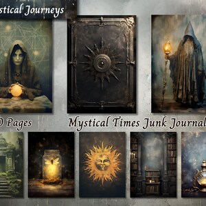 Kit de journal indésirable Mystical Times en téléchargement numérique | Page de scrapbooking gothique fantastique lune magique | Téléchargement instantané Witchy Decor | Utilisation commerciale