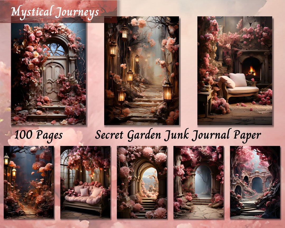 Secret Garden Junk Journal Kit, Floral Shabby Chic Ephemera, Nature ...